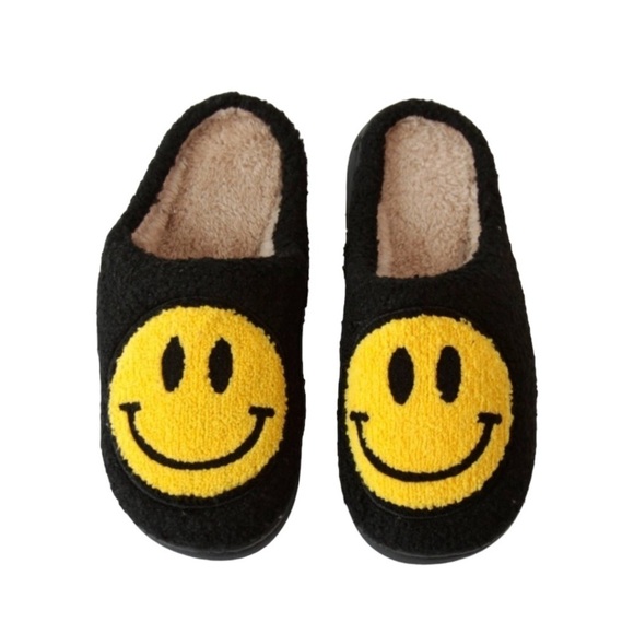 Bumblebee Smiley Face Slippers - Picture 1 of 3
